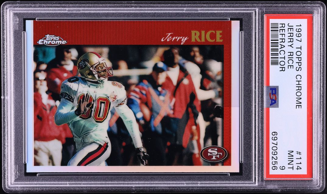 1997 Topps Chrome Refractor Jerry Rice #114 PSA 9 MINT