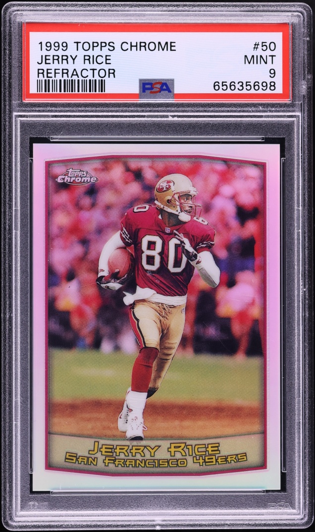 1999 Topps Chrome Refractor Jerry Rice #50 PSA 9 MINT