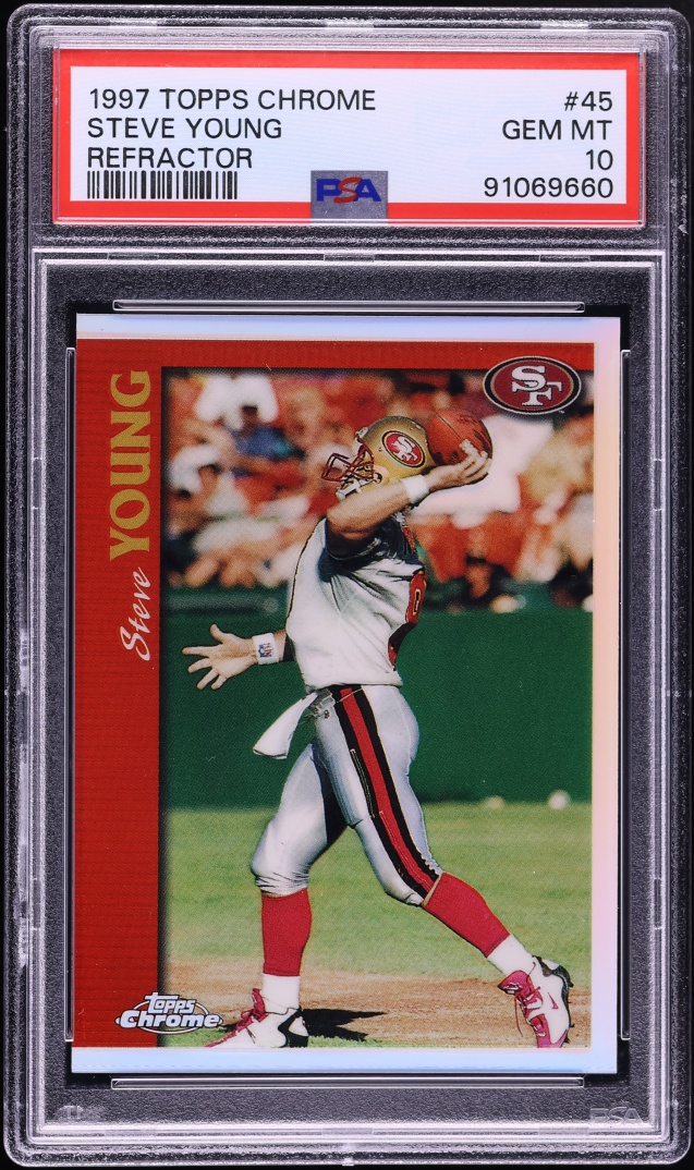 1997 Topps Chrome Refractor Steve Young #45 PSA 10 GEM MINT