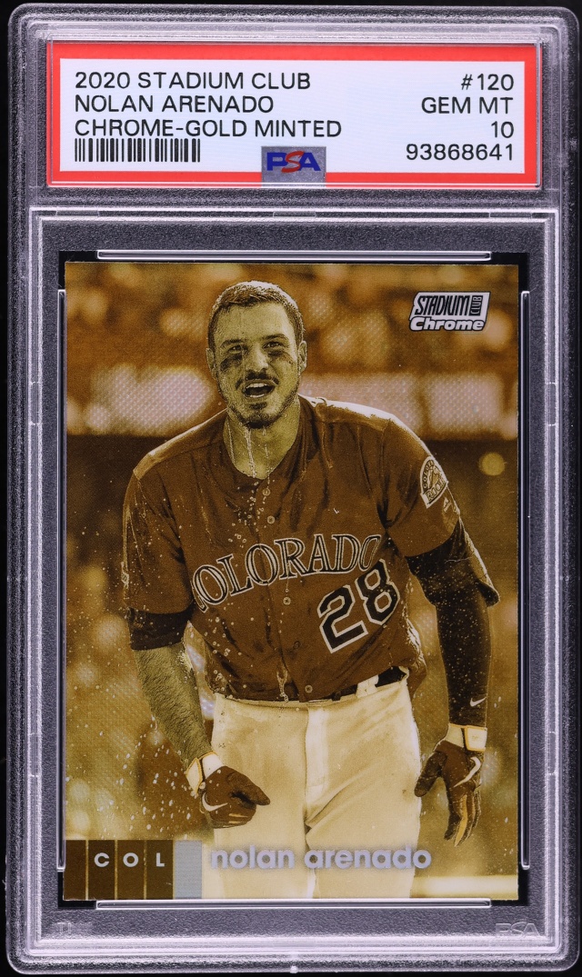 2020 Stadium Club Chrome Gold Minted Nolan Arenado #120 PSA 10 GEM MINT