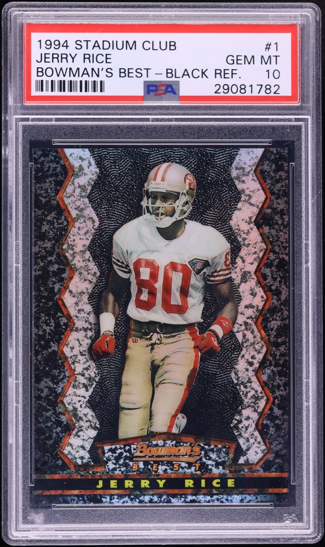1994 Stadium Club Bowman's Best Black Refractor Jerry Rice #1 PSA 10 GEM MINT