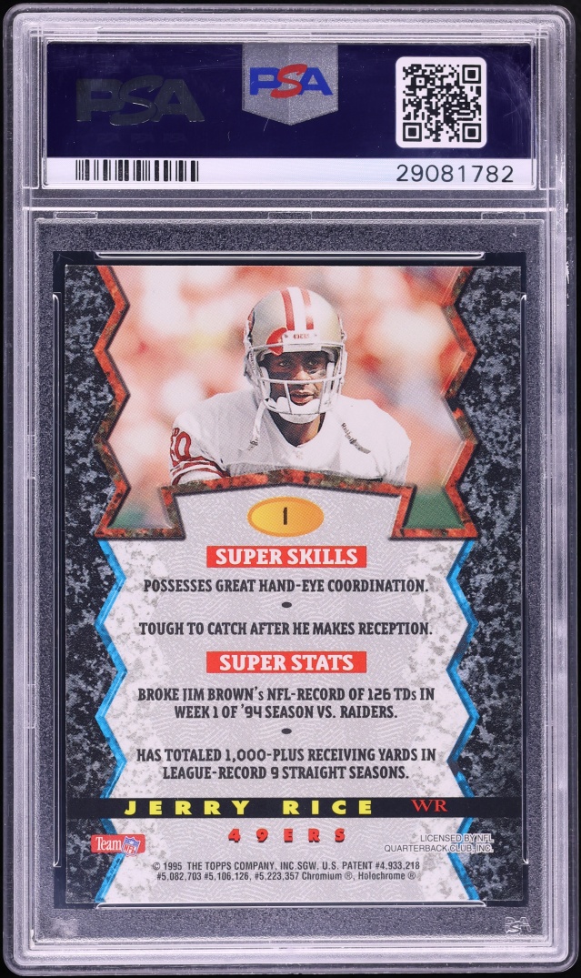 1994 Stadium Club Bowman's Best Black Refractor Jerry Rice #1 PSA 10 GEM MINT - Photo 2