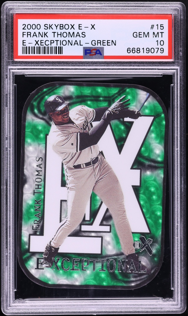 2000 Skybox E-X E-Xceptional Green Die-Cut Frank Thomas /999 #15 PSA 10 GEM MINT