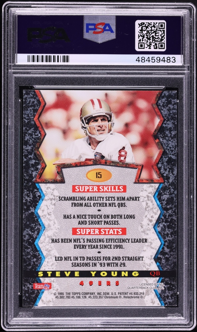 1994 Stadium Club Bowman's Best Black Refractor Steve Young #15 PSA 10 GEM MINT - Photo 2