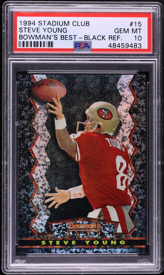 1994 Stadium Club Bowman's Best Black Refractor Steve Young #15 PSA 10 GEM MINT