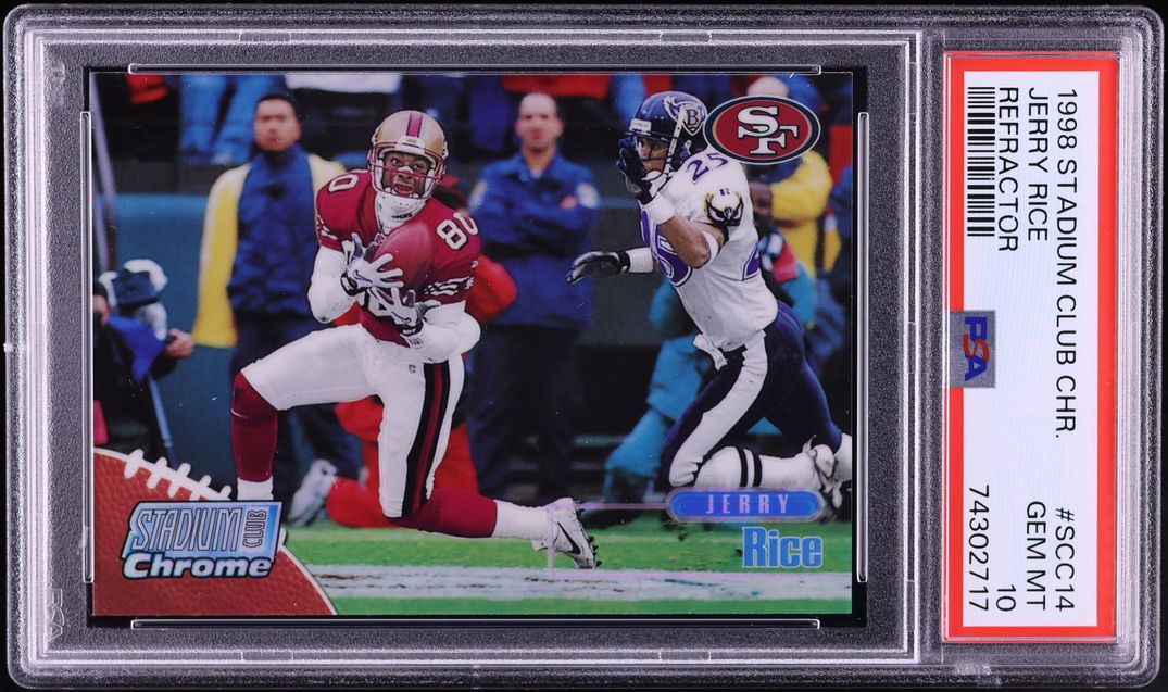 1998 Stadium Club Chrome Refractor Jerry Rice #SCC14 PSA 10 GEM MINT