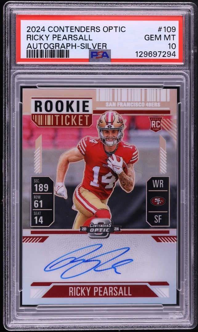 2024 Panini Contenders Optic Silver Ricky Pearsall ROOKIE AUTO #109 PSA 10 GEM MINT
