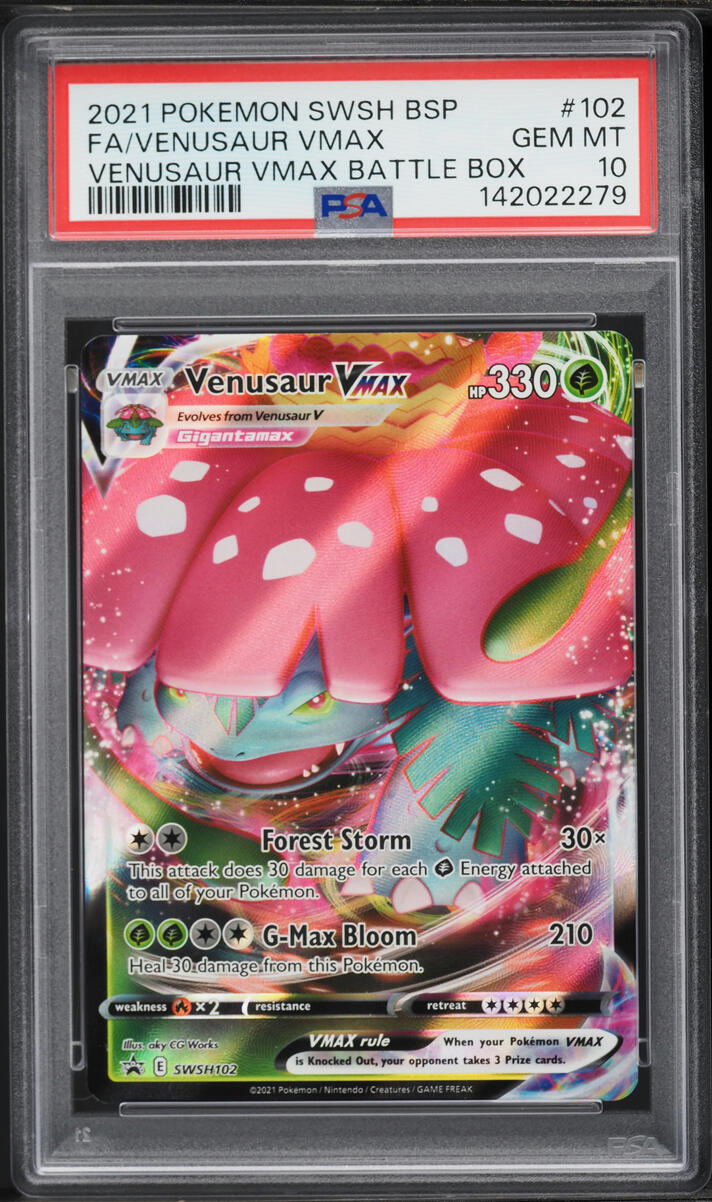 2021 Pokemon Sword & Shield Promo Battle Box Full Art Venusaur VMAX #102 PSA 10 GEM MINT