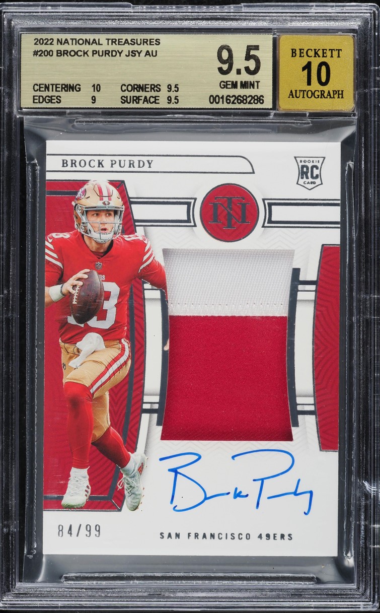 2022 National Treasures Brock Purdy ROOKIE PATCH AUTO /99 #200 BGS 9.5 GEM MINT