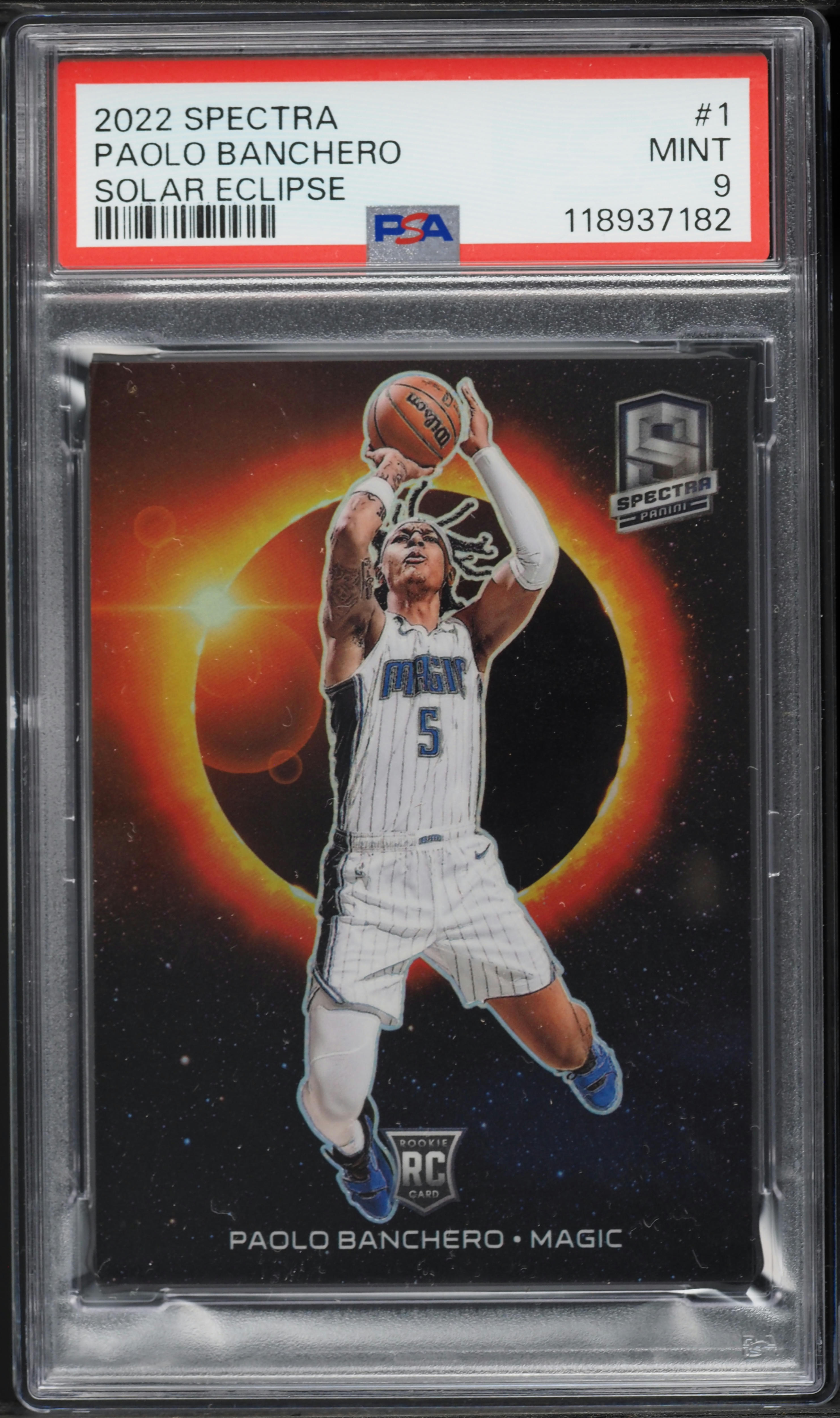 2022 Panini Spectra Solar Eclipse Paolo Banchero ROOKIE #1 PSA 9