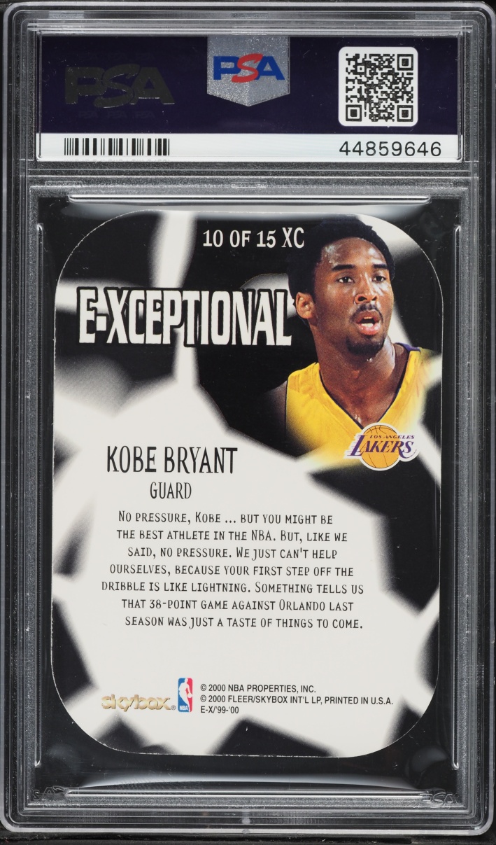 1999 Skybox E-Xceptional Red Die-Cut Kobe Bryant #10 PSA 9 MINT - Photo 2