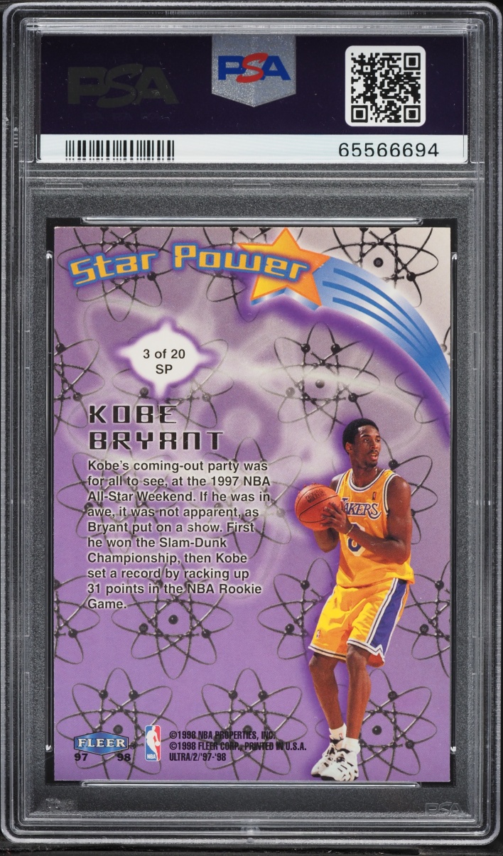 1997 Ultra Star Power Kobe Bryant #3 PSA 9 MINT - Photo 2