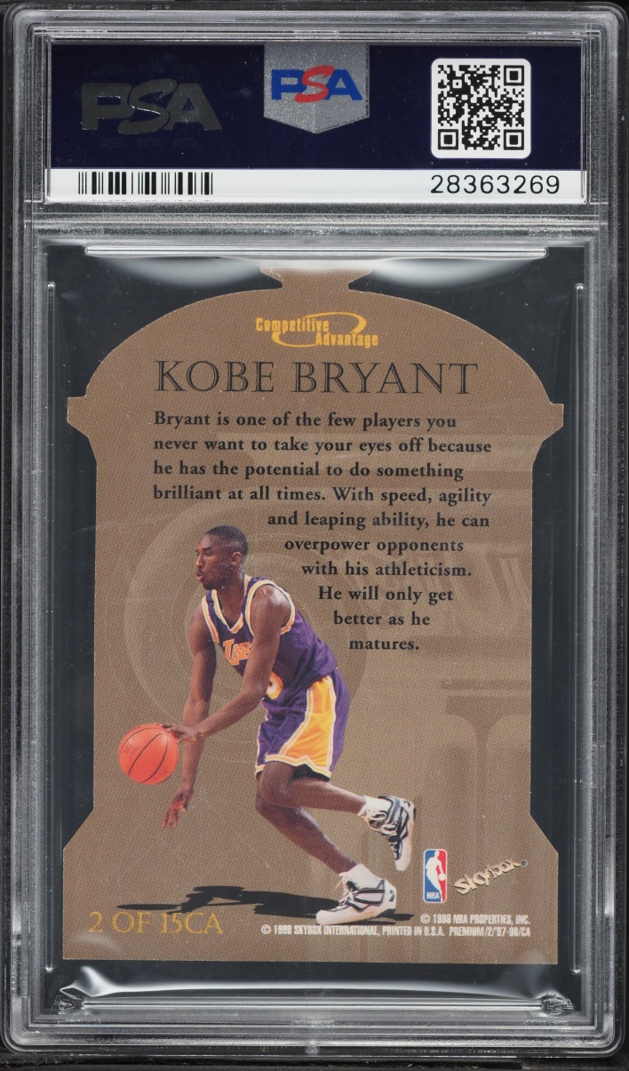 1997 Skybox Premium Competitive Advantage Die-Cut Kobe Bryant PSA 9 MINT - Photo 2