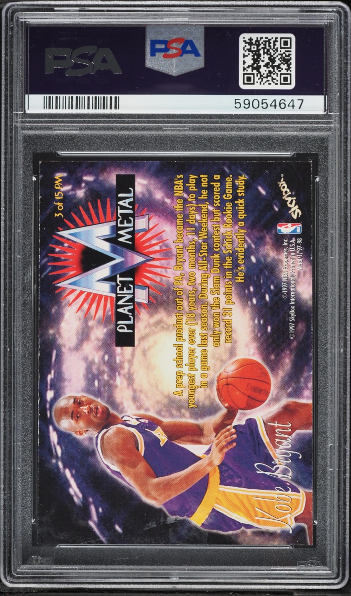 1997 Metal Universe Planet Metal Kobe Bryant #3 PSA 8 NM-MT - Photo 2