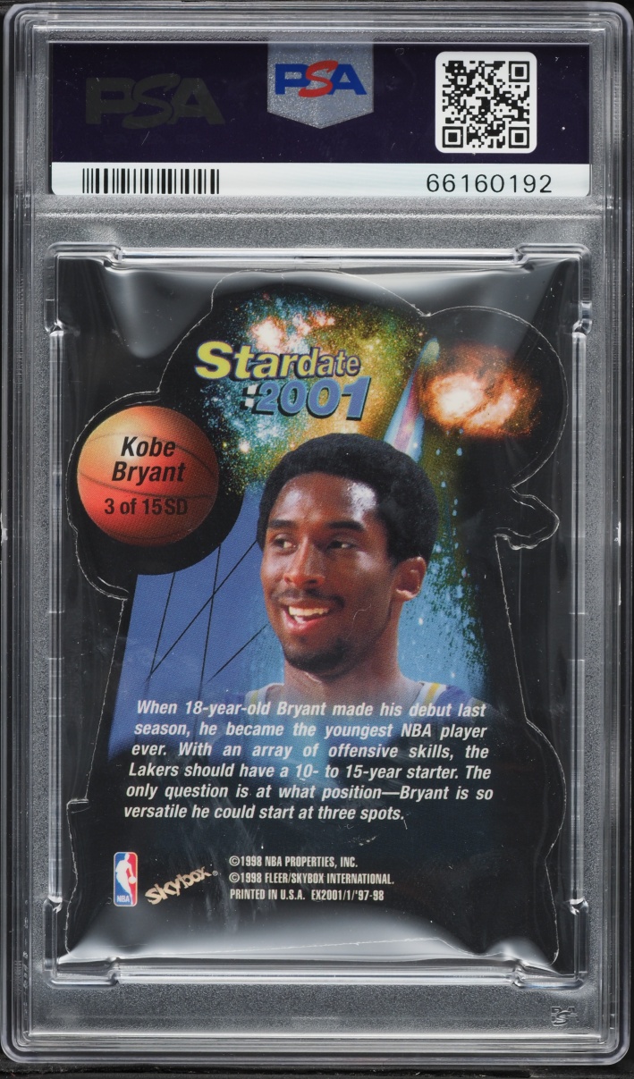 1997 Skybox E-X2001 Star Date 2001 Die-Cut Kobe Bryant #3 PSA 8 NM-MT - Photo 2