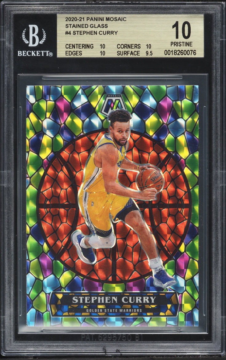 2020 Panini Mosaic Stained Glass Stephen Curry #4 BGS 10 PRISTINE