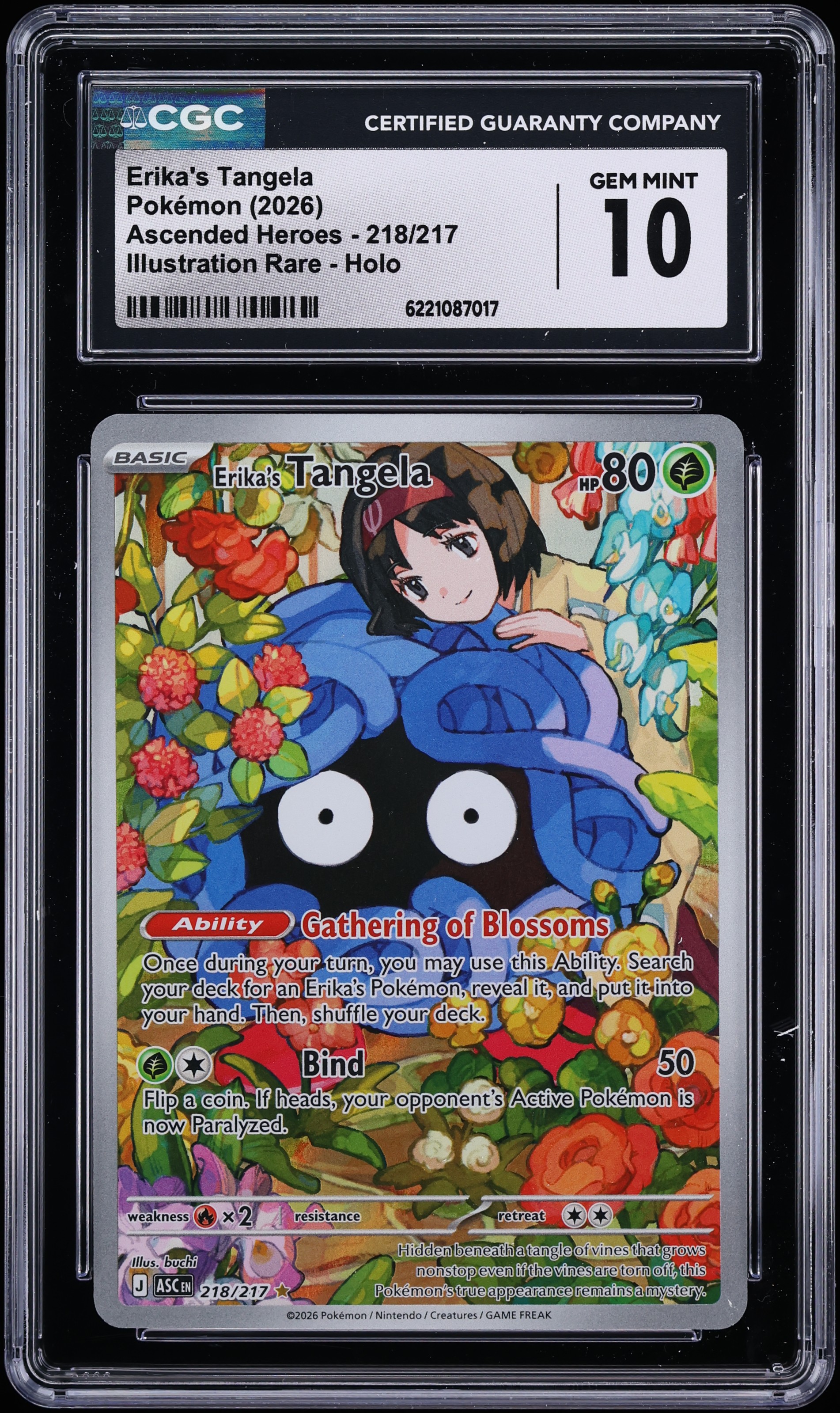 2026 Pokemon Mega Evolution Ascended Heroes IR Erika's Tangela #218 CGC 10 GEM MINT