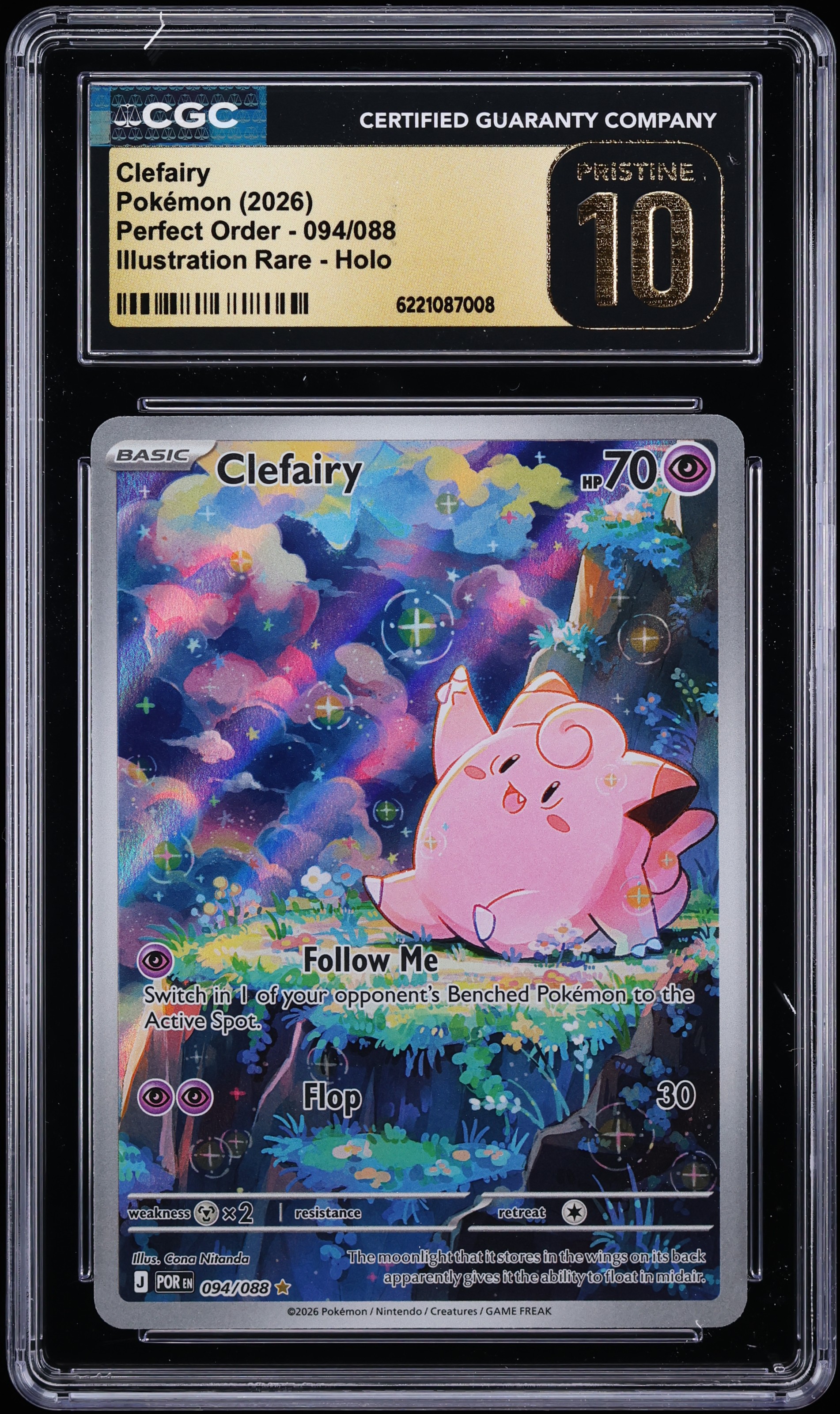 2026 Pokemon Mega Evolution Perfect Order IR Clefairy #94 CGC 10 PRISTINE