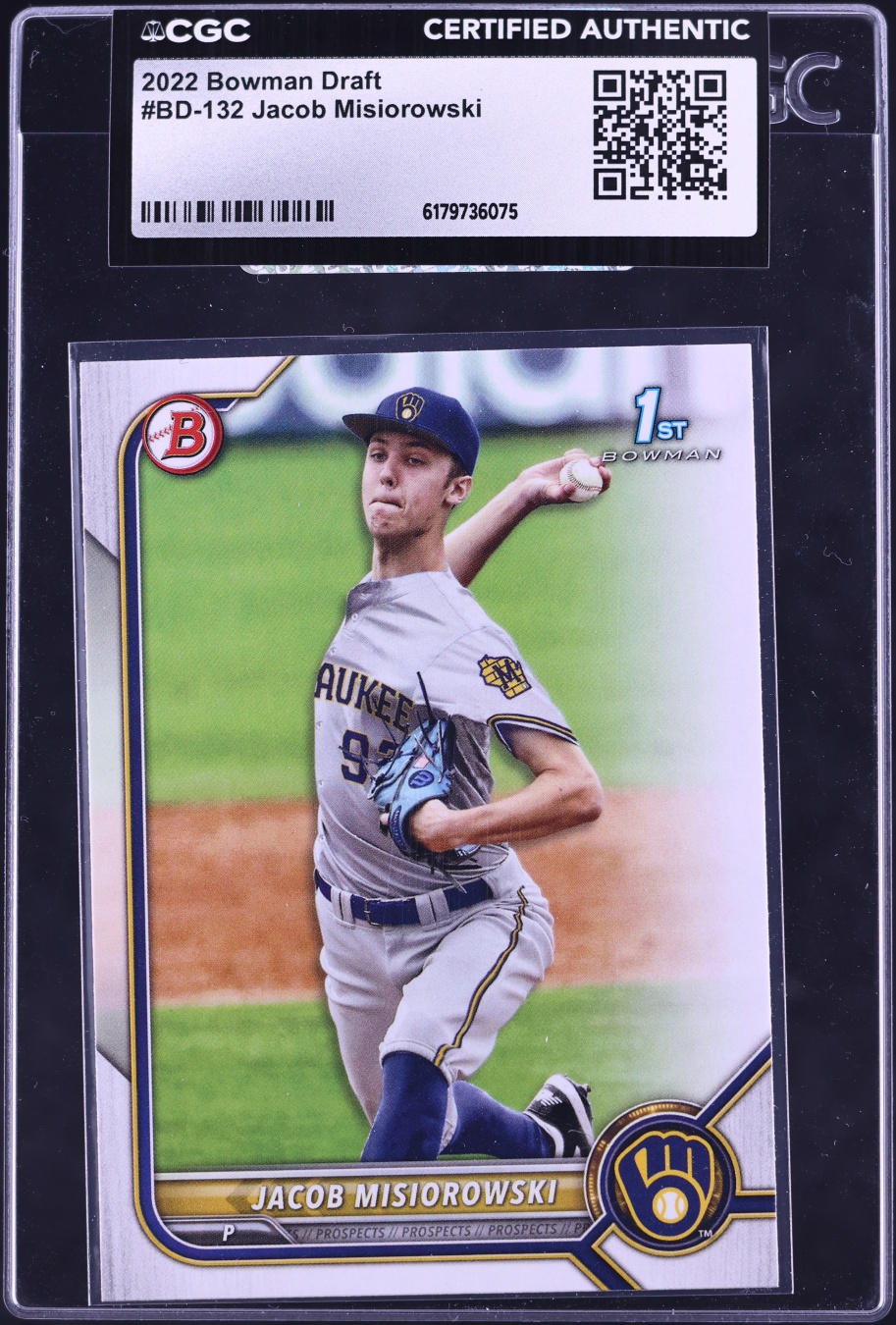 2022 Bowman Draft Jacob Misiorowski PROSPECT #BD-132 CGC AUTH