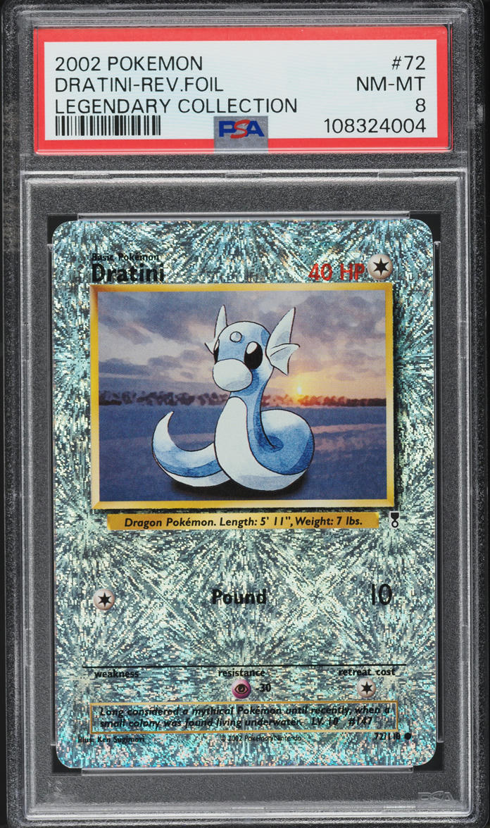 2002 Pokemon Legendary Collection Reverse Holo Dratini #72 PSA 8 NM-MT