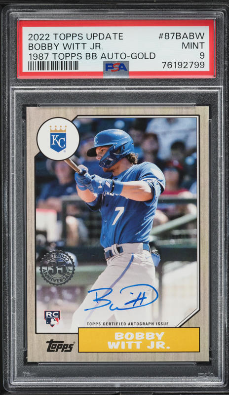 2022 Leaf Vivid Yellow Bobby Witt Jr. ROOKIE AUTO /50 #BA-BWJ SGC