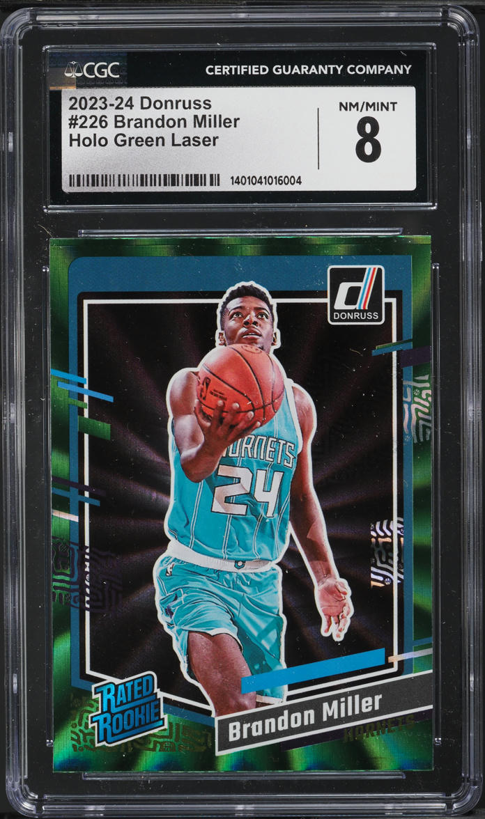 2023 Donruss Holo Green Laser Brandon Miller ROOKIE #226 CGC 8 NM-MT