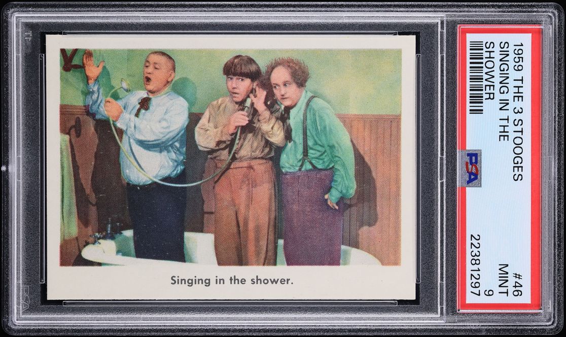 1959 Fleer The 3 Stooges Singing In The Shower #46 PSA 9 MINT