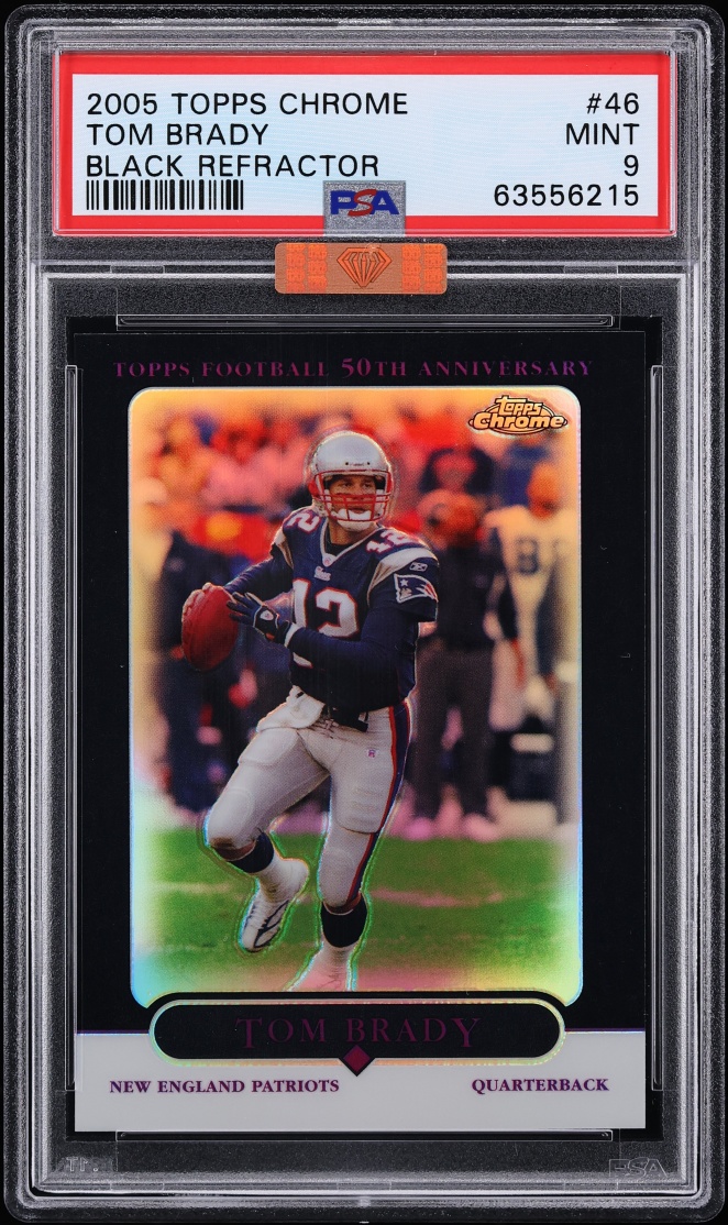 2005 Topps Chrome Black Refractor Tom Brady /100 #46 MBA PSA 9 MINT