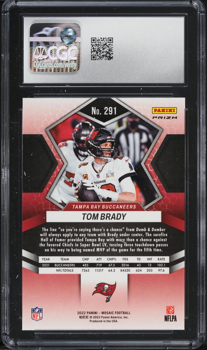 2022 Panini Mosaic Green Tom Brady #291 CGC 10 GEM MINT
