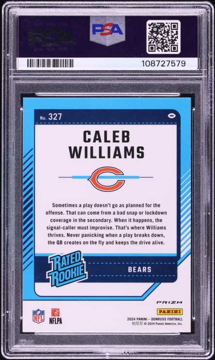 2024 Donruss Optic Preview Red Green Caleb Williams ROOKIE #327 PSA 10 GEM MINT