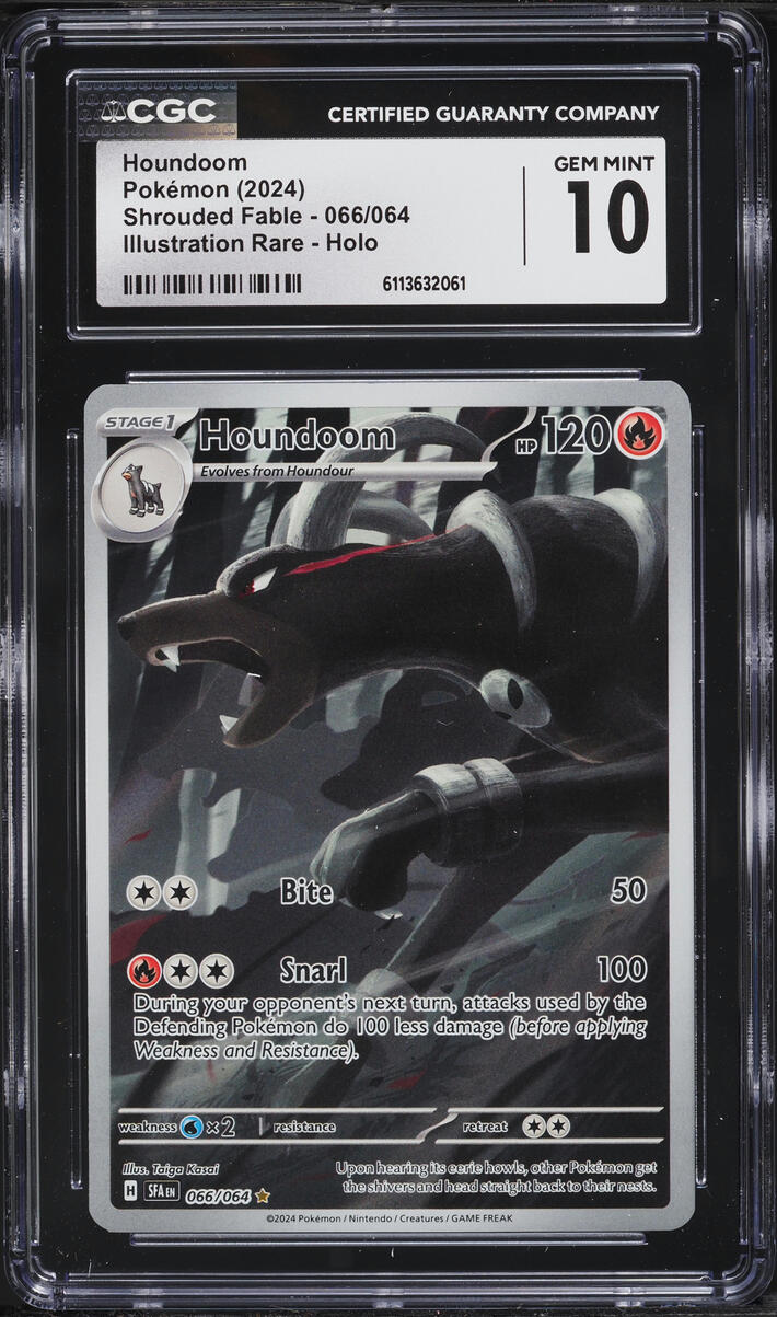 2024 Pokemon Scarlet & Violet Shrouded Fable IR Houndoom #66 CGC 10 GEM MINT