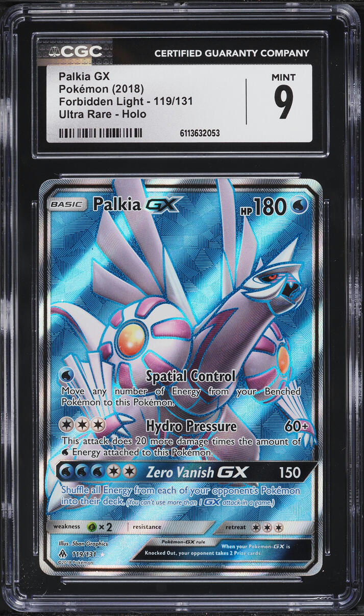 2018 Pokemon SM Forbidden Light Full Art Palkia GX #119 CGC 9 MINT