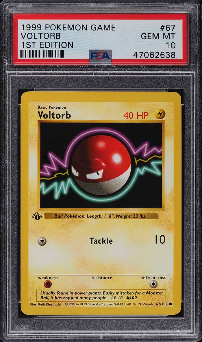 1999 Pokemon Base Set Shadowless 1st Edition Voltorb #67 PSA 10 GEM MINT