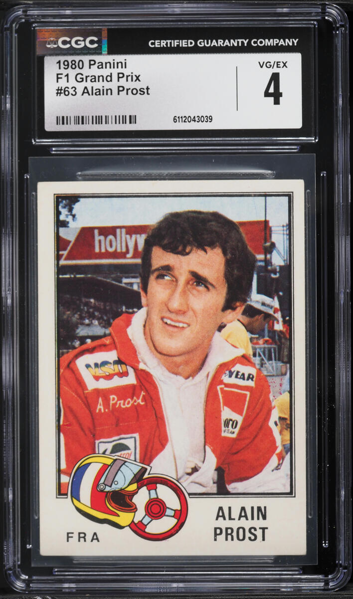 1980 Panini Formula 1 F1 Grand Prix Alain Prost ROOKIE #63 CGC 4 VGEX