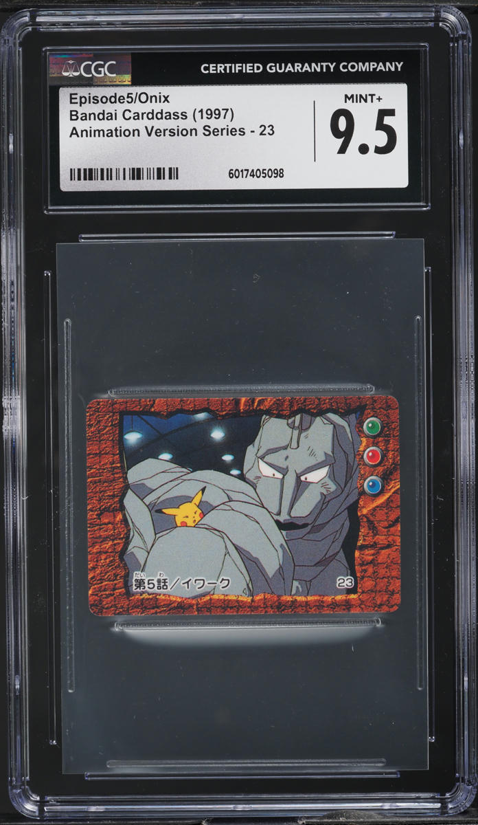 1997 Pokemon Japanese Bandai Carddass Animation Episode 5 Onix #23 CGC 9.5 MINT+