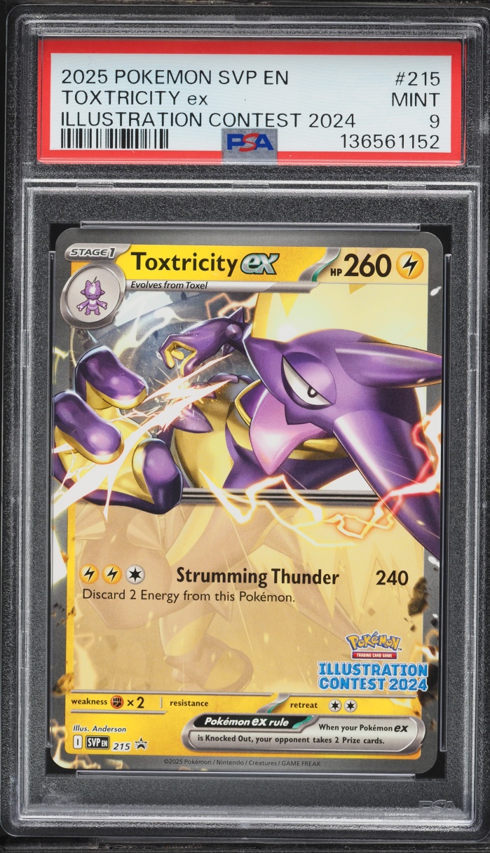 2025 Pokemon Scarlet & Violet Promo Illustration Contest Toxtricity ex #215 PSA 9 MINT