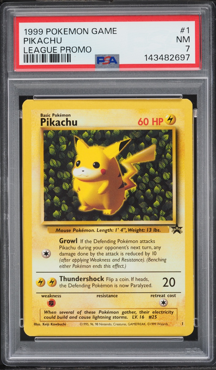 1999 Pokemon League Black Star Promo Pikachu #1 PSA 7 NRMT