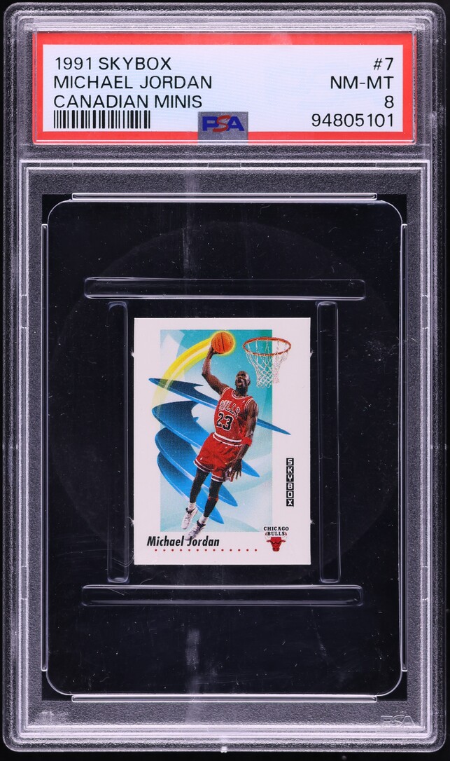 1991 Skybox Canadian Minis Michael Jordan #7 PSA 8 NM-MT