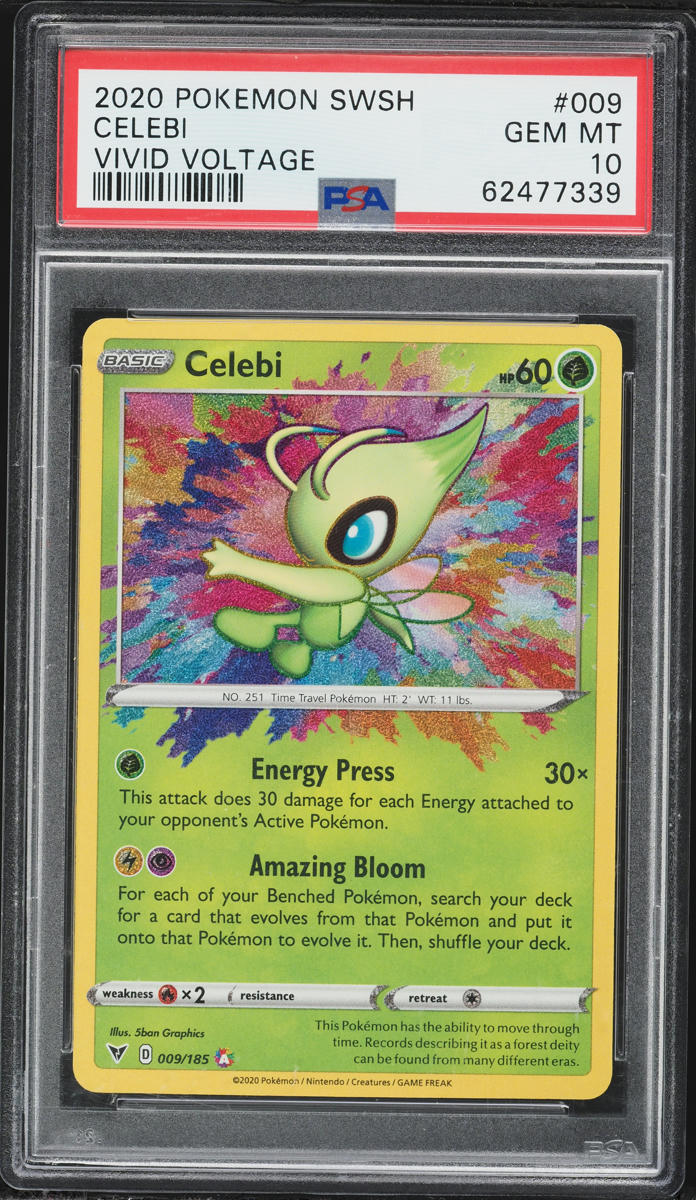 2020 Pokemon Sword & Shield Vivid Voltage Amazing Rare Celebi #9 PSA 10 GEM MINT