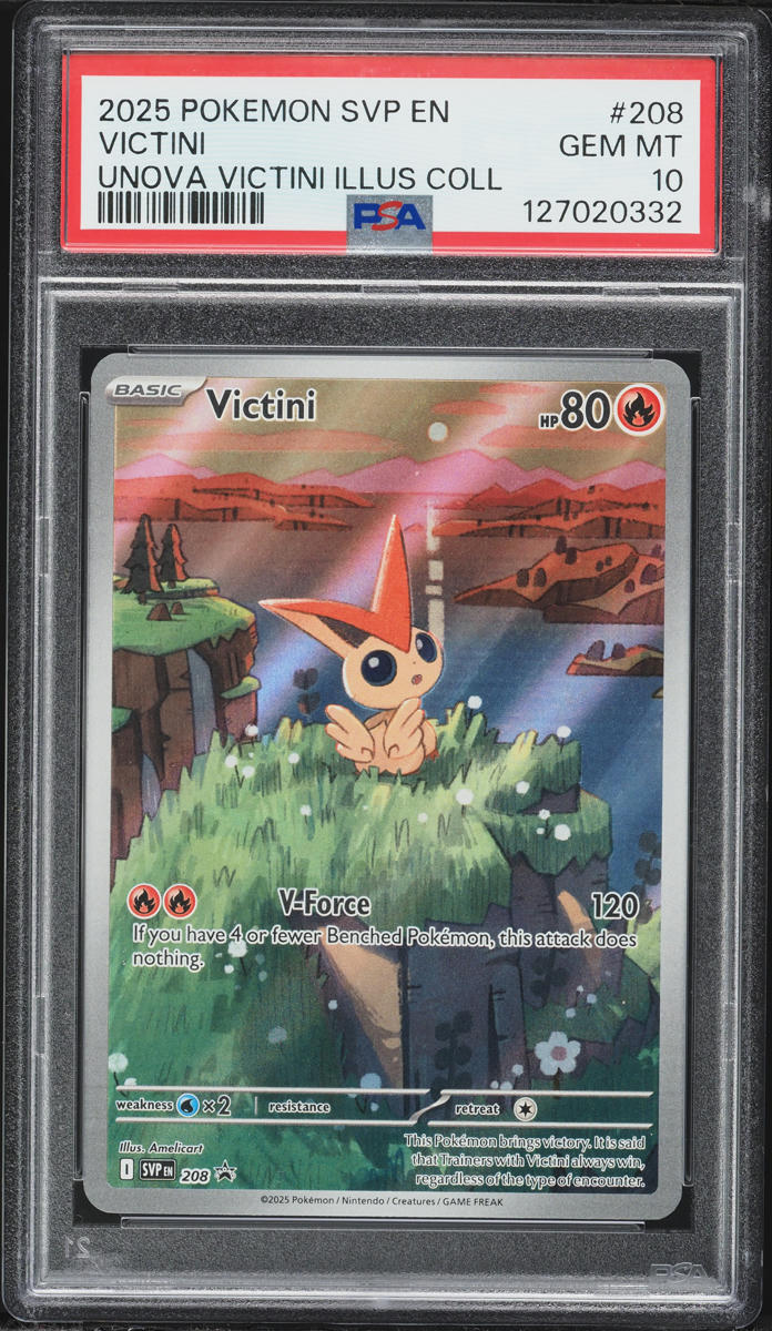 2025 Pokemon SV Promo Unova Illustration Collection Full Art Victini #208 PSA 10 GEM MINT