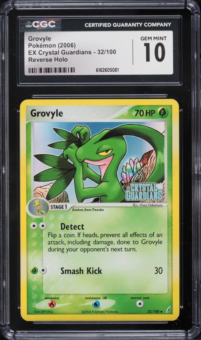 2006 Pokemon EX Crystal Guardians Reverse Holo Grovyle #32 CGC 10 GEM MINT