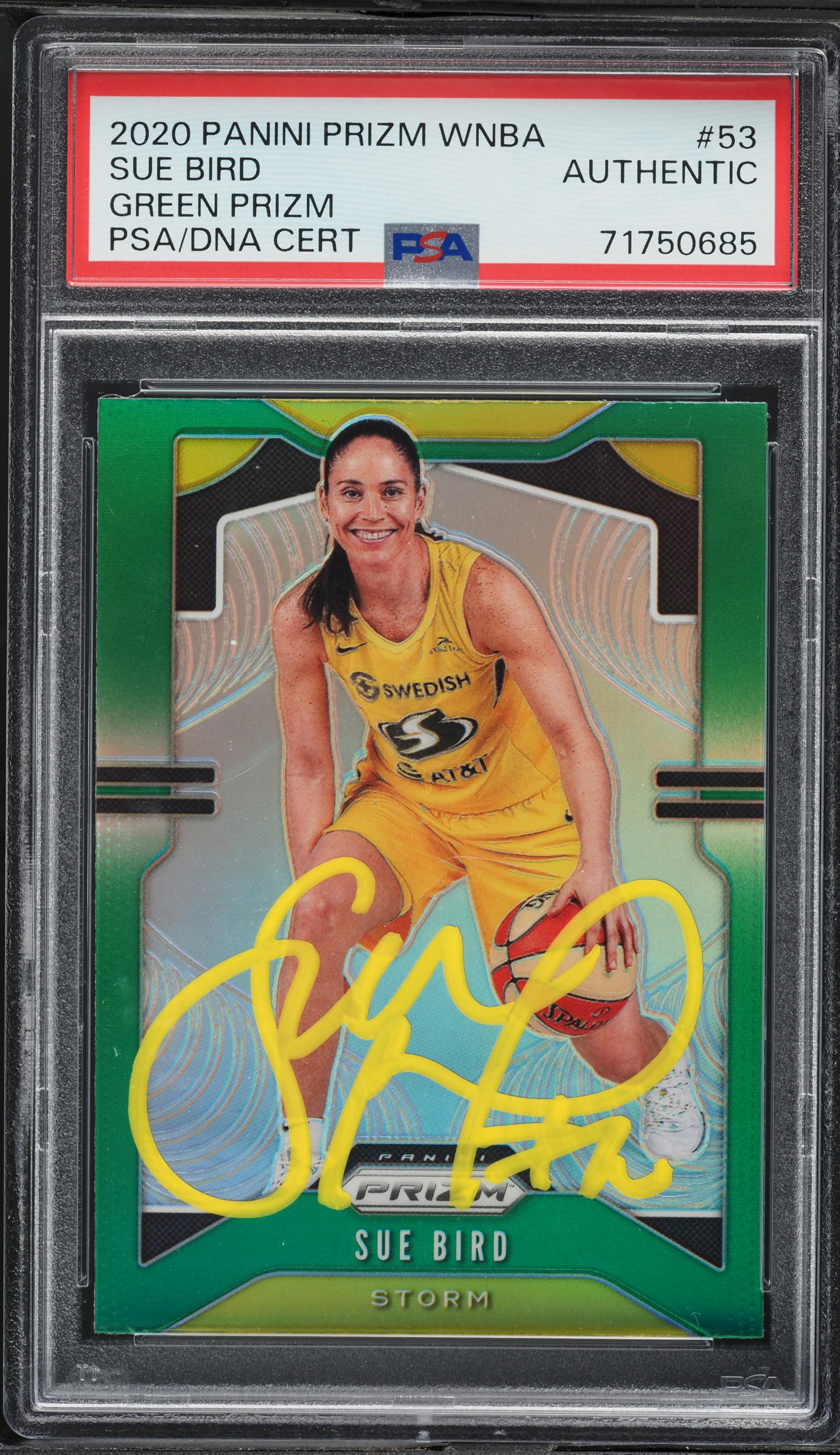 WNBA Sue Bird サインカード 2020 Panini Prizm WNBA Green Prizm Sue Bird AUTO #53 PSA