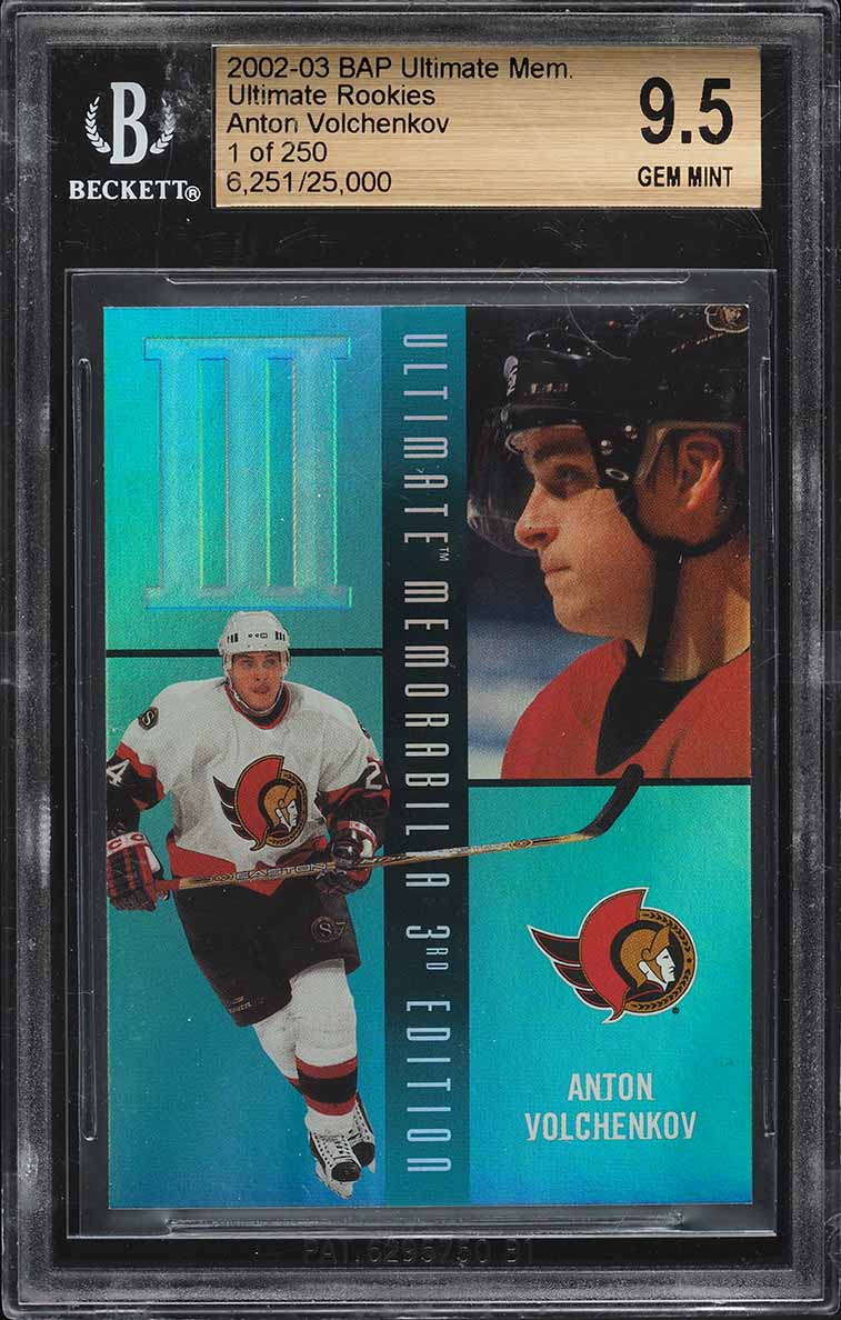 2002 BAP Ultimate Memorabilia Anton Volchenkov #26 BGS 9.5 GEM MINT
