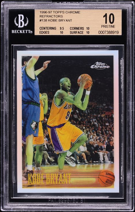 1996 Topps Chrome Refractor Kobe Bryant ROOKIE #138 BGS 10 PRISTINE