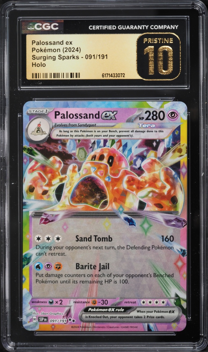 2024 Pokemon Scarlet & Violet Surging Sparks Holo Palossand Ex #91 CGC 10 PRISTINE