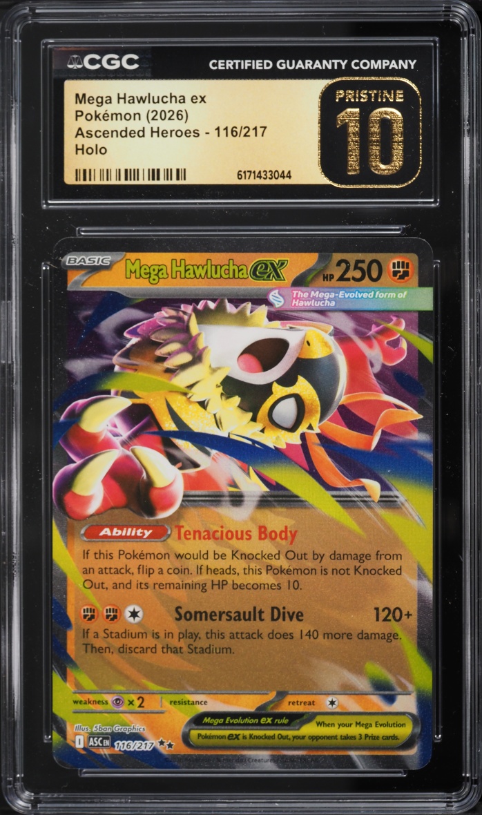 2026 Pokemon Mega Evolution Ascended Heroes Holo Mega Hawlucha Ex #116 CGC 10 PRISTINE