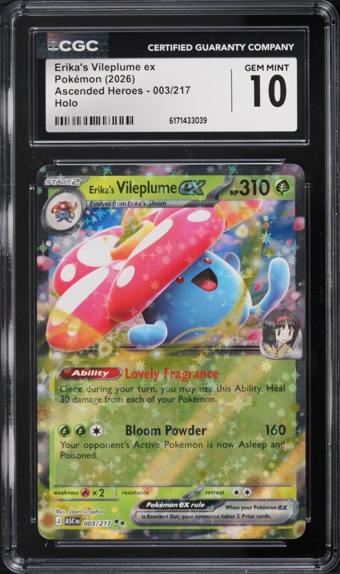 2026 Pokemon Mega Evolution Ascended Heroes Holo Erika's Vileplume Ex #3 CGC 10 GEM MINT