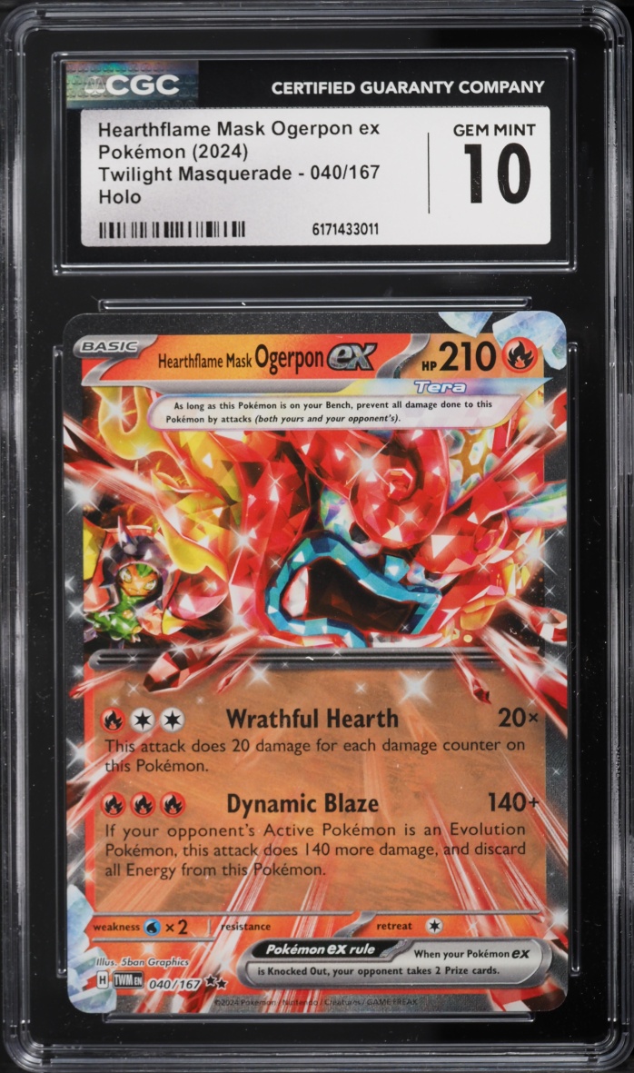 2024 Pokemon SV Twilight Masquerade Holo Hearthflame Mask Ogerpon Ex #40 CGC 10 GEM MINT