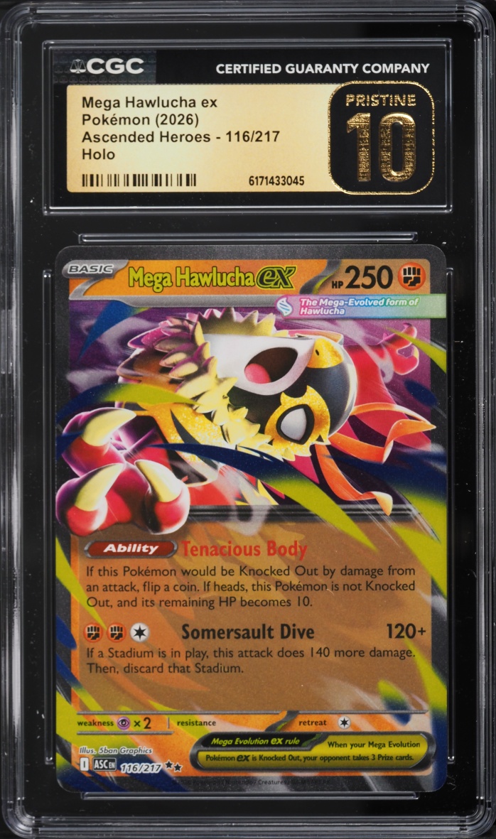 2026 Pokemon Mega Evolution Ascended Heroes Holo Mega Hawlucha Ex #116 CGC 10 PRISTINE