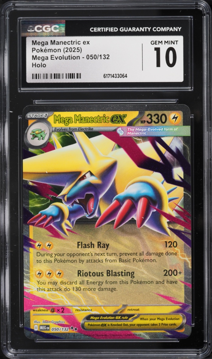 2025 Pokemon Mega Evolution Holo Mega Manectric Ex #50 CGC 10 GEM MINT